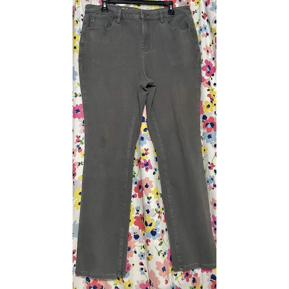 Belle by Kim Gravel Sz16 Women's Flexibelle 5-Pocket Boot-Cut Jeans Graphite